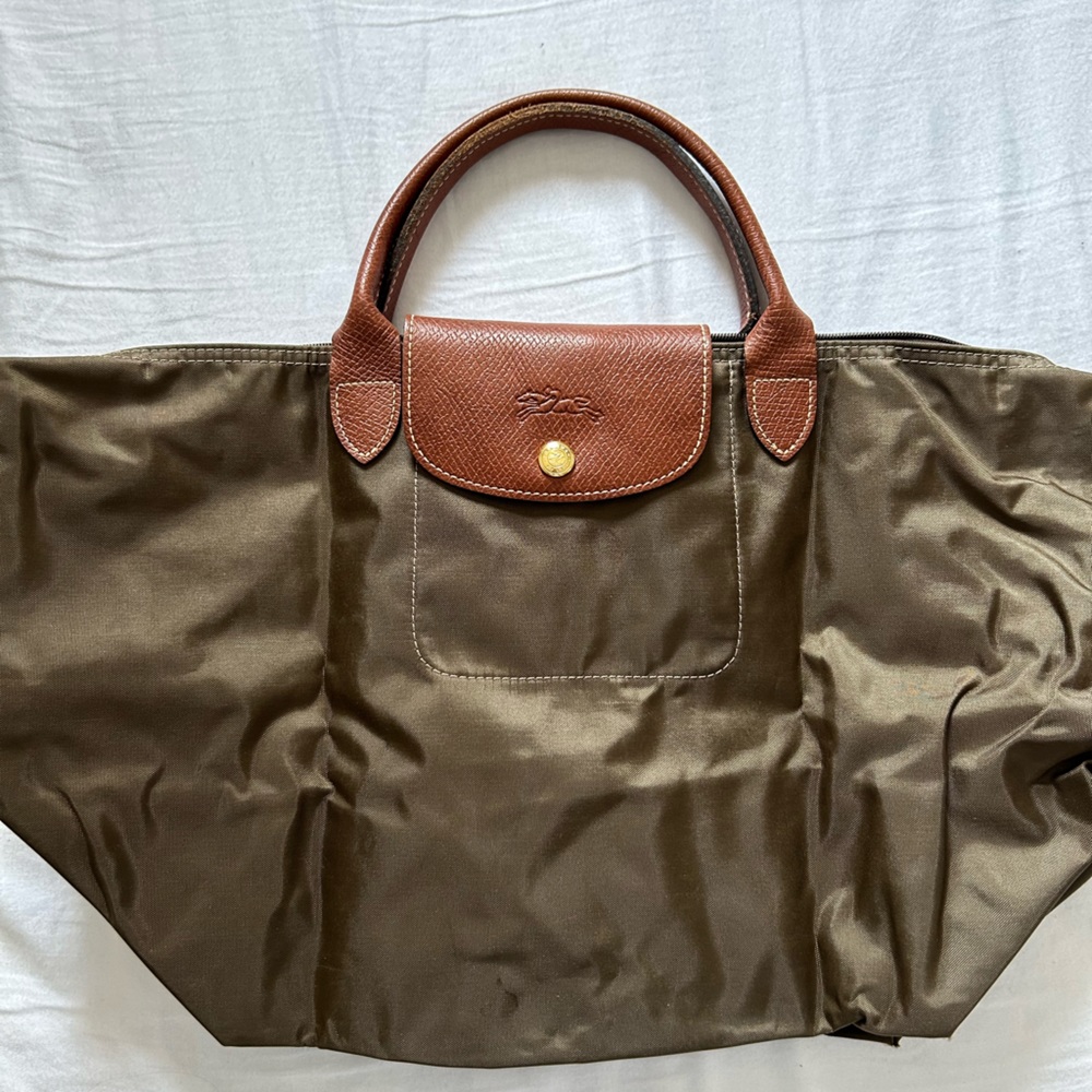 Longchamp bag * Olive Green, Brown Handle